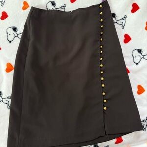 Talbots Black Pencil Skirt Asymmetrical Knee-length